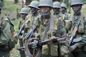 Government soldiers during training, Rutshuru, Democratic Republic of Congo
